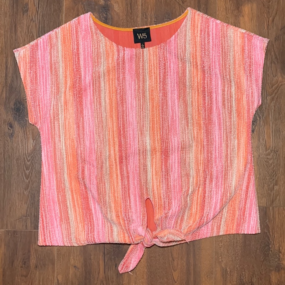Anthropologie W5 Tie Front Textured Top